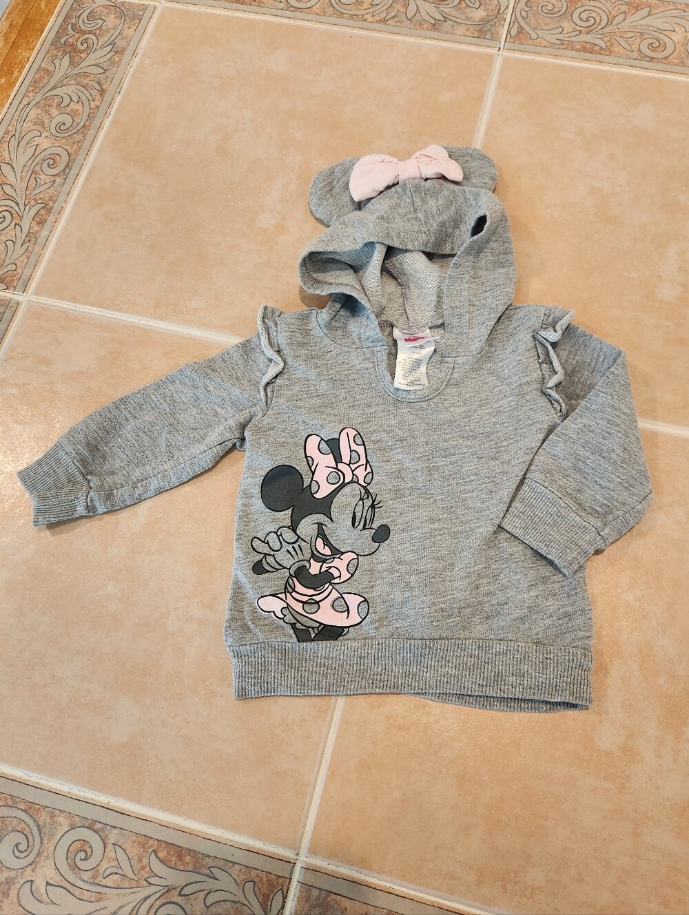 12 Months Girls Minnie Mouse Hooded top